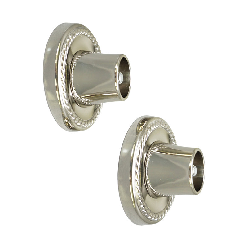 Bride décorative pour tringle de douche ronde (paire), Nickel poli