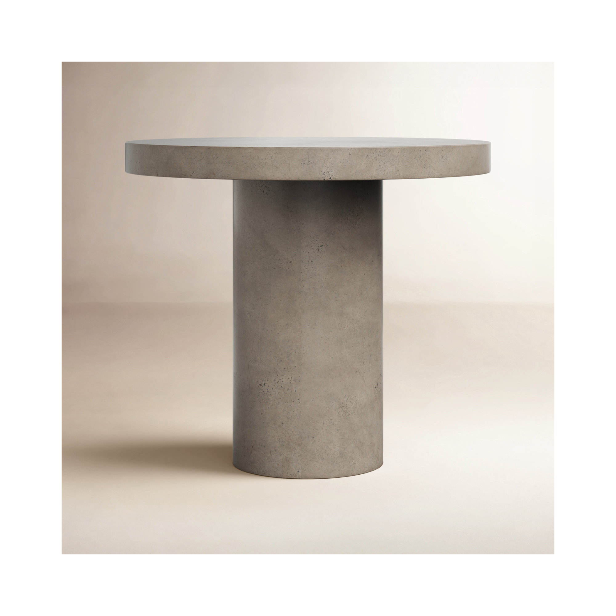 Kareen Concrete Pedestal Dining Table, Dark Gray, Bar Table (41.75" Height), 47.25" Round