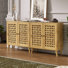 Vintage Storage Cabinet With 2 Basket Weave Wooden Doors Set Of 2