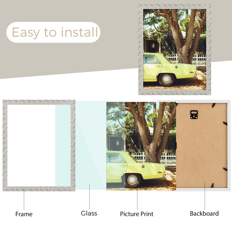 Ensemble de cadres photo en bois, H 15,08 po x l 12,09 po x P 0,59 po