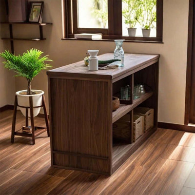 Oak kitchen lockers, solid wood kitchen island