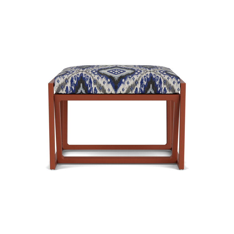 Summit Outdoor Ottoman, White, Yoko Mediterranean
