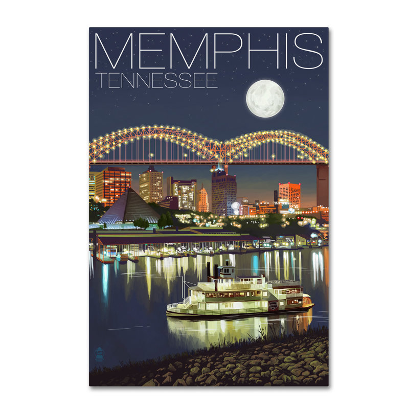 Publicité rétro sur toile Kadey «Memphis», H 32 po x l 22 po x P 2 po