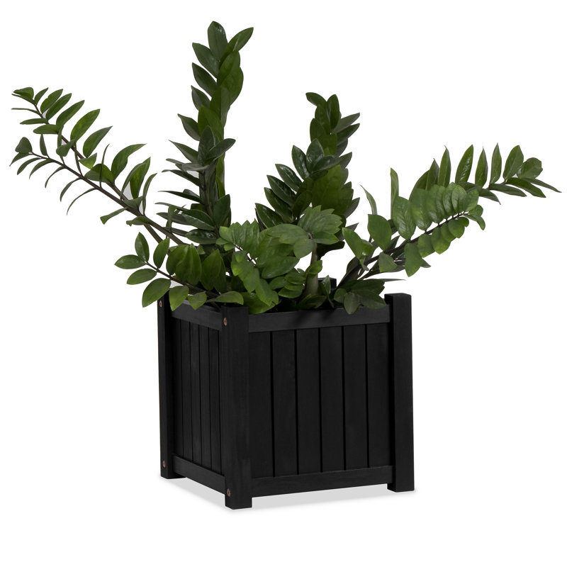Wood Planter Box, Black