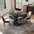 CVIS1276 5/7 Pieces Modern Round Dining Table Sets, Glossy Sintered Stone Dining Table With PU Upholstered Chairs, Pre-Assembly-101644196-101644193