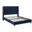 54" Headboard Queen Bed, Attractive Tufting, Nailhead Trimmed Wingback, Blue Velvet, No Box Spring, Rapid Assembly Process Charming Buttoned Trim, Quick Manual-2082213710-2082213708