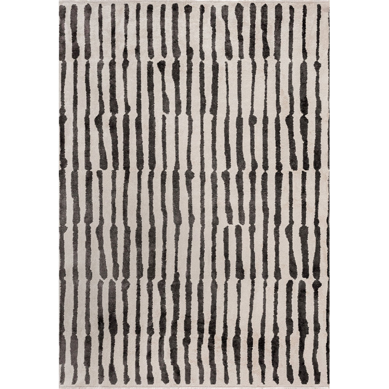 Dea Abstract Hand Loom Indoor / Outdoor Area Rug, Rectangle 6'6.7" x 9'10.1"
