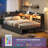 Corner Bed Frame Daybed with Bookcase Storage and PU Upholstered, Twin Size Daybed with 2 Drawers and Charging Station-258402887