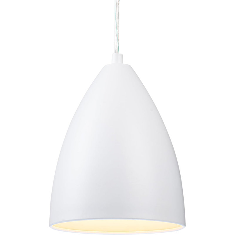 #61175-03-1,Adjustable 1LT Indoor Pendant,Metal Matte inside.7"Wx9"H., White