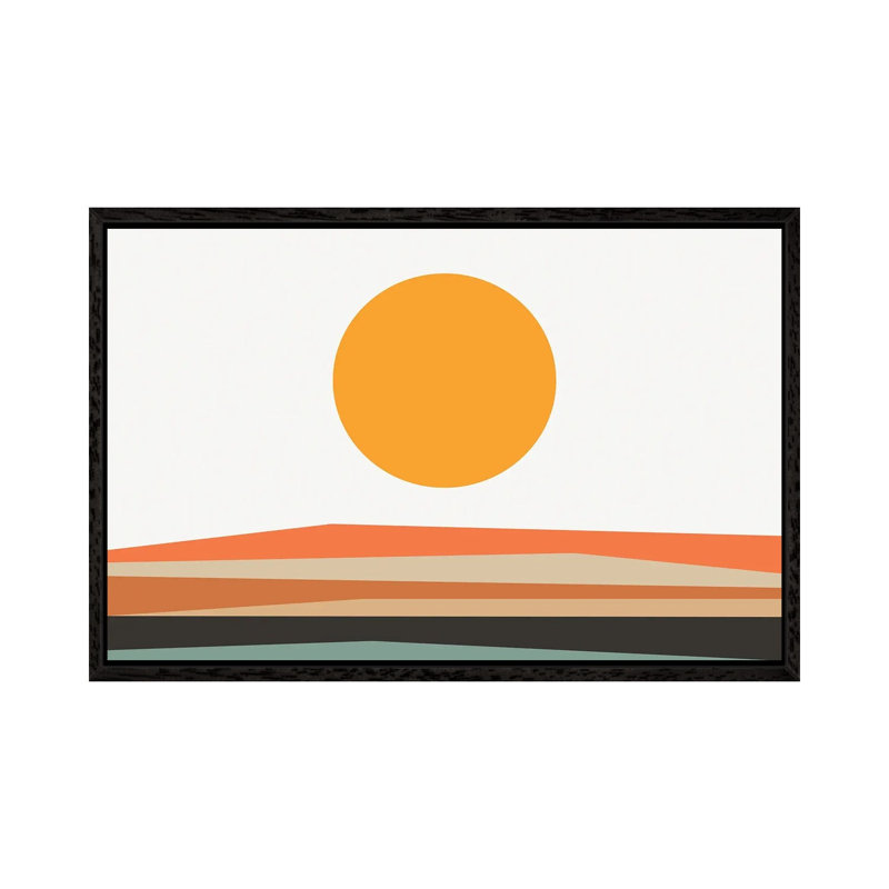 Print on Canvas, 152.5 cm H x 101.5 cm W, Silver/White/Orange, Black Framed