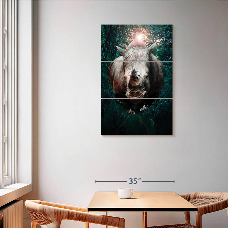 Brampt Jungle Rhino, 57" H x 36" W