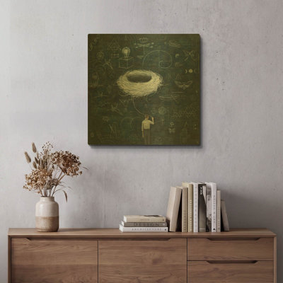 «Drafting ConsciousNest» par Duy Huynh, art mural en métal doré, 12 po x 12 po