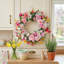 Couronne de pivoines roses artificielles 18,8 pouces