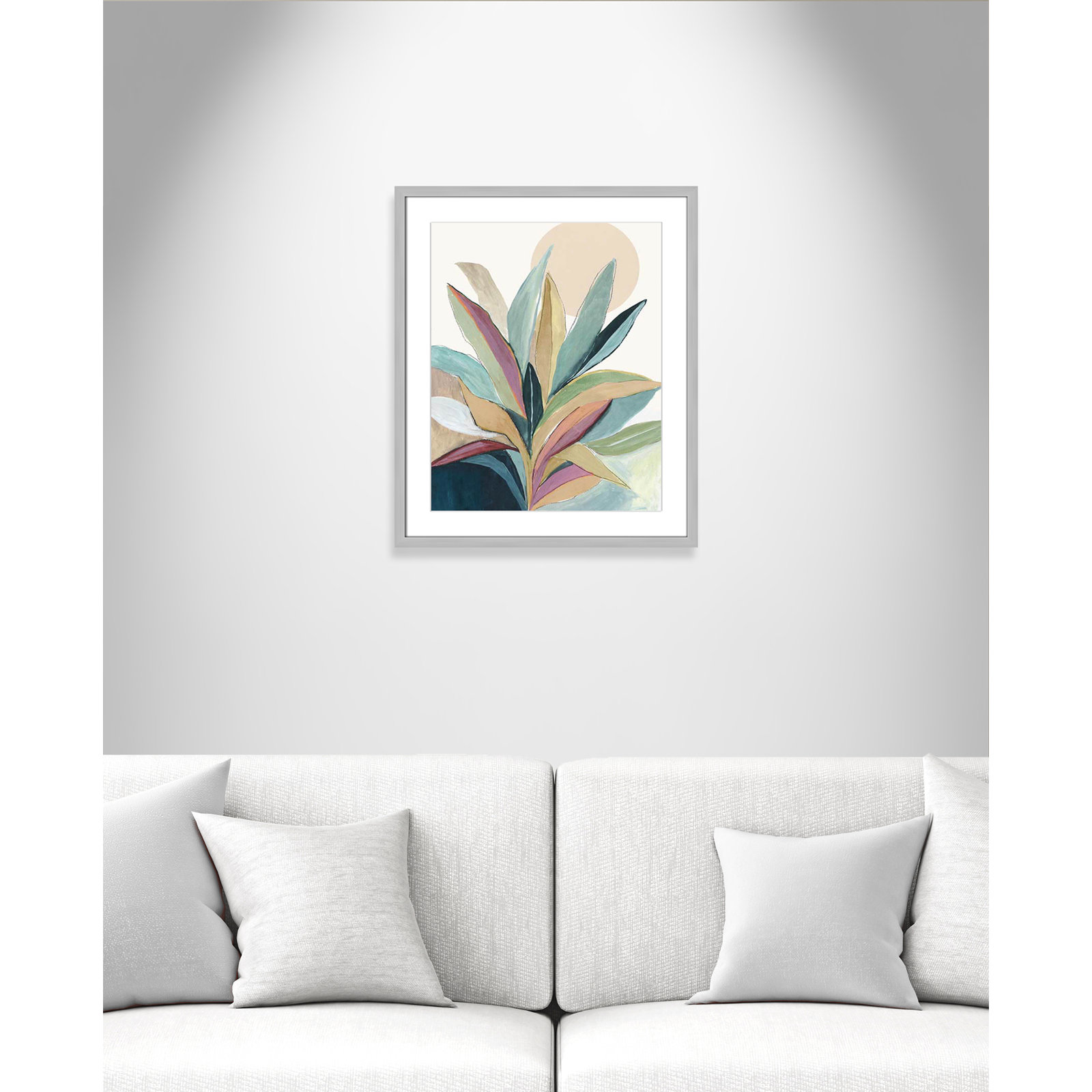 Sherbrooke Sunny Bright Leaves I by Asia Jensen Print, Yes, 25.5" H x 21.5" W x 1.25" D, Silver Single Picture Frame