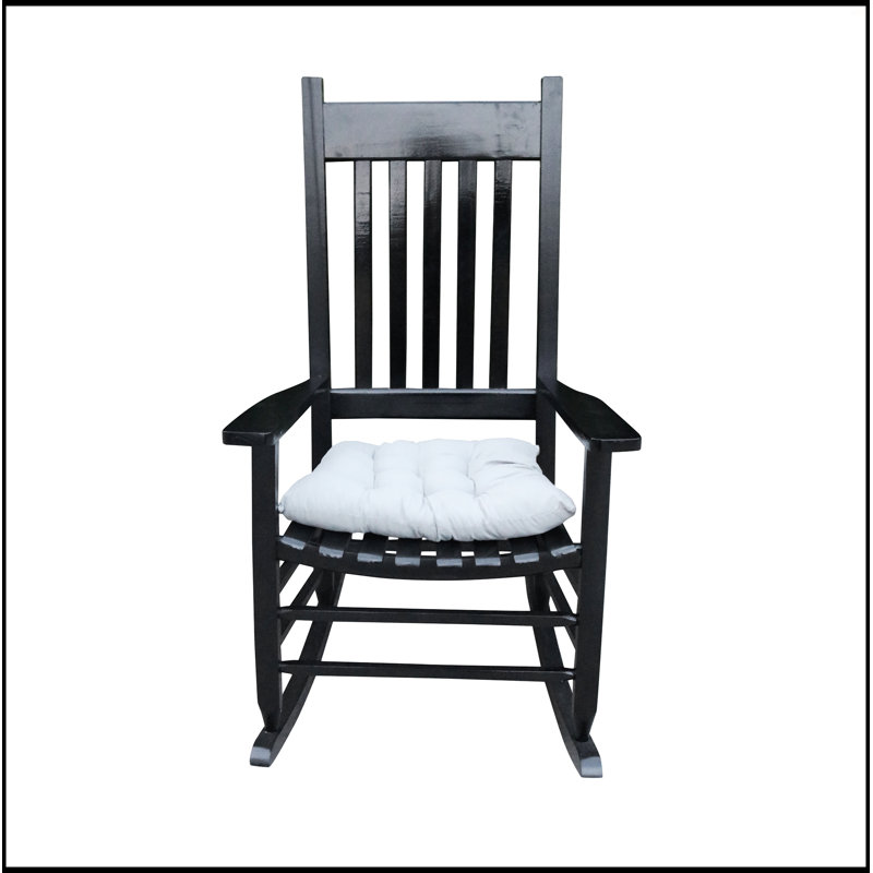 Chaise berçante en bois blanc, Blanc