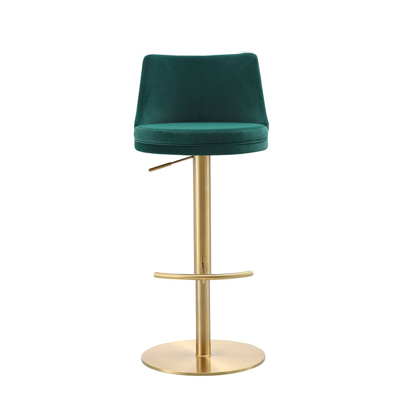 Tabouret tournant à hauteur réglable Viverette, Vert/doré