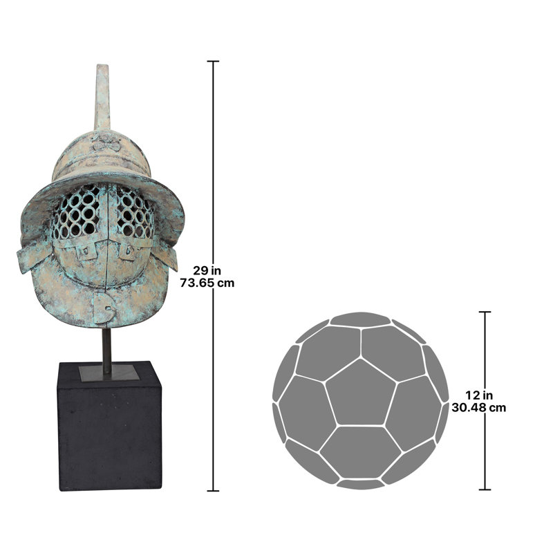 Ancient Roman Pompeii Gladiator Helmet Statue