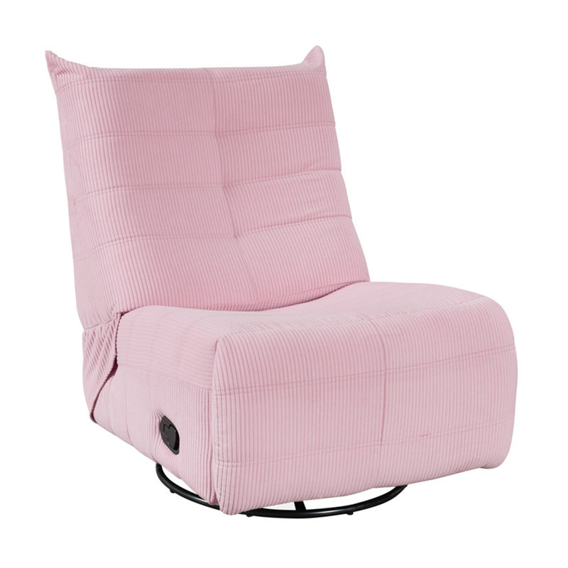 Giorgia 31"W Pink Corduroy Swivel Glider Recliner