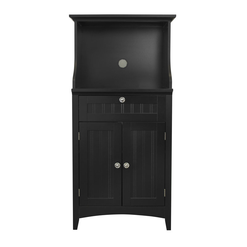 Sorens Wood Kitchen Island, Black