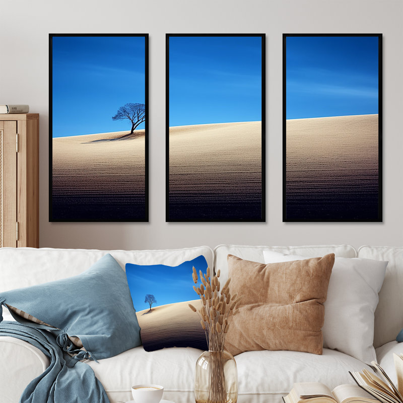 «Desert Tree Resistance Secret», ensemble d'art sur toile, Cadre flottant noir, H 28 po x l 36 po x P 1 po