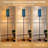  68.5" Standing Floor Lamp Abstract navy blue color Dimmable Metal Pole Lamp with Linen Lampshade LED Bulb Included
