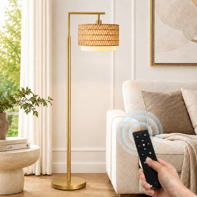 Lampe sur pied arquée / arquée avec télécommande, ampoule à intensité variable incluse