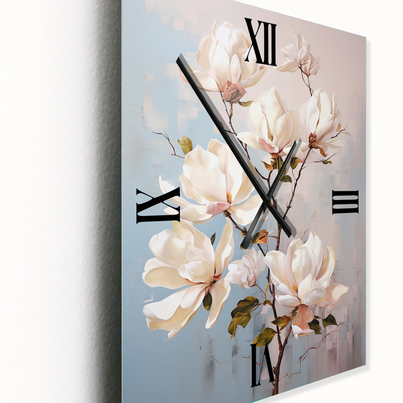 Horloge murale Anayelis - Magnolias, Grand