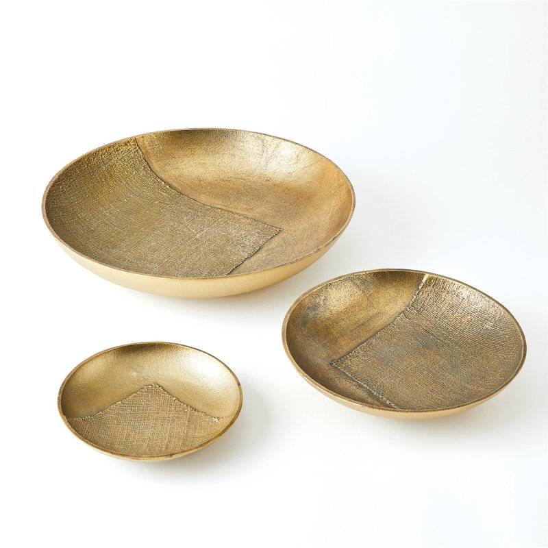 Linen Round Tray-Brass-Sm