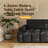 90.2" 4-Seater Teddy Fabric Sofa Bed | 3-In-1 King Size Convertible Sleeper With Seat Storage | Comfy Deep Seat Sofa With Casters For Living Room, Office, Apartment, Black-1311068425