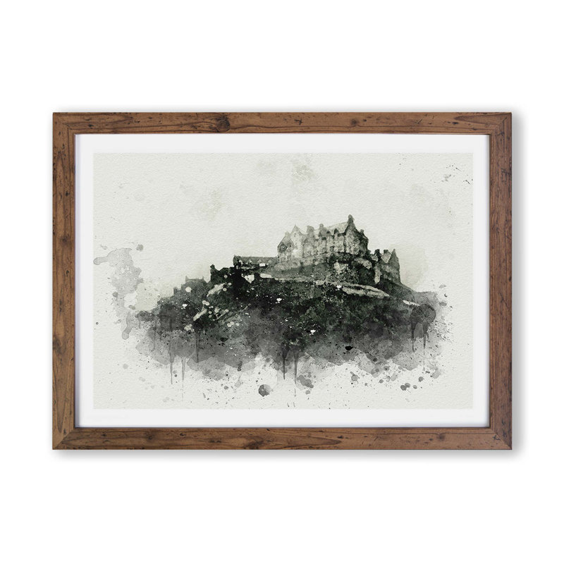 Edinburgh Castle in Scotland - Framed Print, Walnut, 62cm H x 87cm W x 2cm D