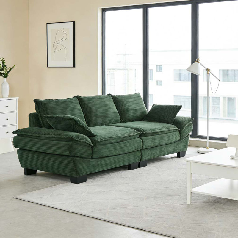 Canapé 85,4 po, Vert foncé