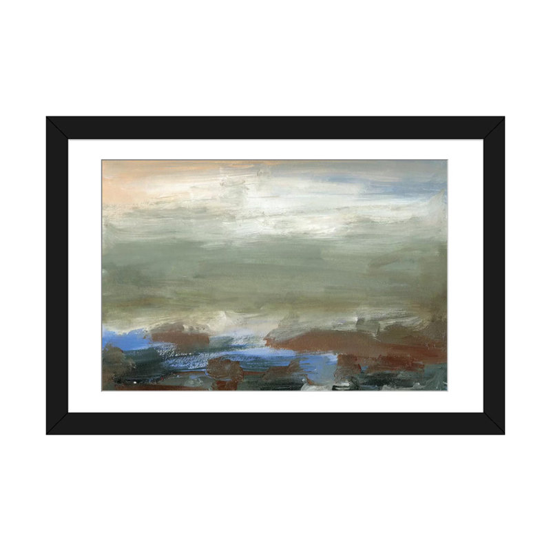 « coast view ii », reproduction d’art sur toile, H 16 po x l 24 po x P 1 po, Papier d'art encadré noir, Blanc