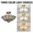 4 Light Dimmable Semi Flush Mount Gold Ceiling Light With Lotus Shape