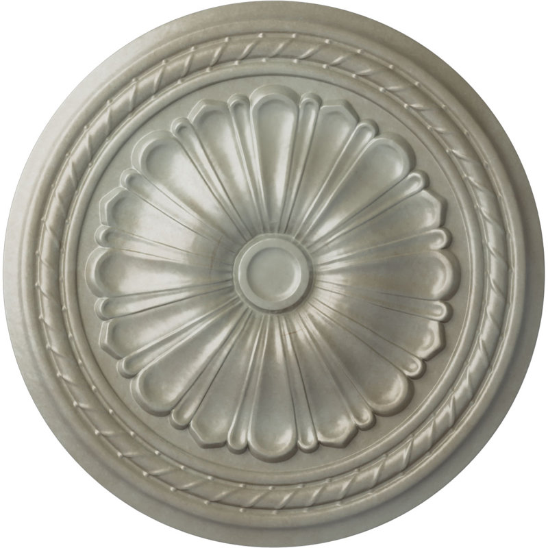 Endurathane Orrington Ceiling Medallion, 19 5/8"OD x 4 3/4"ID x 1 3/4"P (Fits Canopies up to 4 3/4"), Hand-Painted Warm Silver Finish