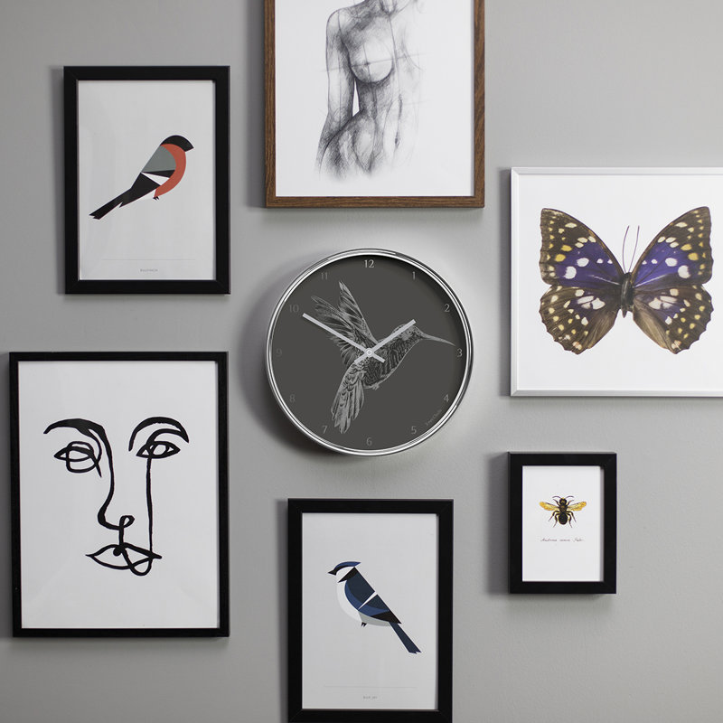 Wall Clock, Silver/Grey
