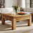 31.5" Solid Wood Square Coffee Table for Living Room, Rustic Brown