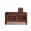 Banc rembourré en cuir véritable brun noisette-320893252