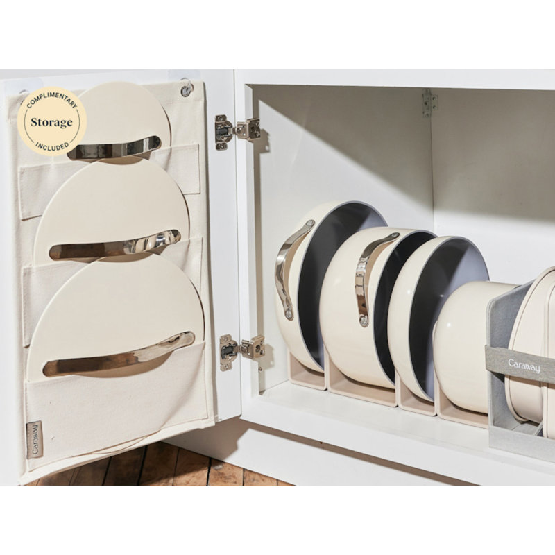 Caraway Non-Toxic Ceramic Nonstick Cookware Set, Cream