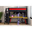 Lit mezzanine double avec bureau intégré, armoire et éclairage DEL