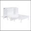 Lit escamotable avec port USB et tablettes amovibles de chaque côté, blanc-1287894845