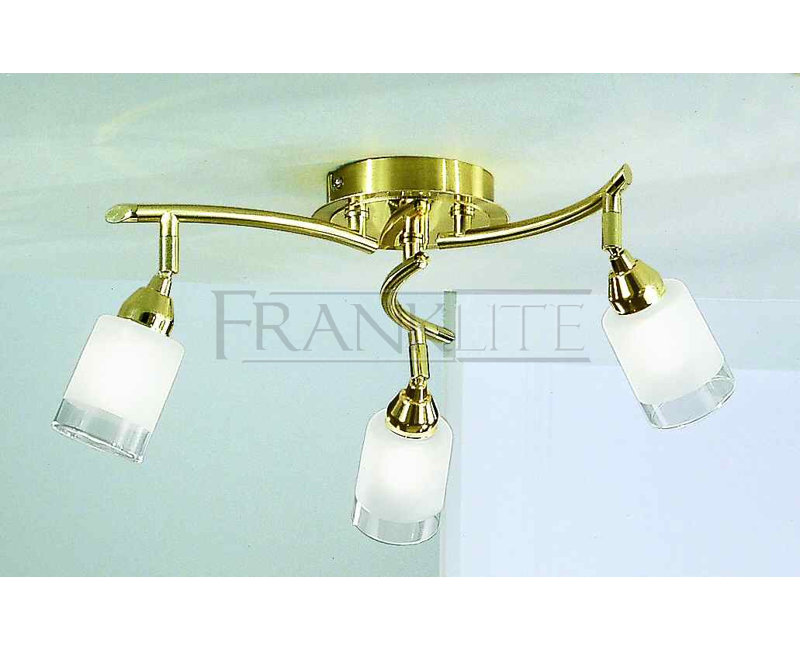 Saniyah Glass Spotlight, Satin / Shiny Brass