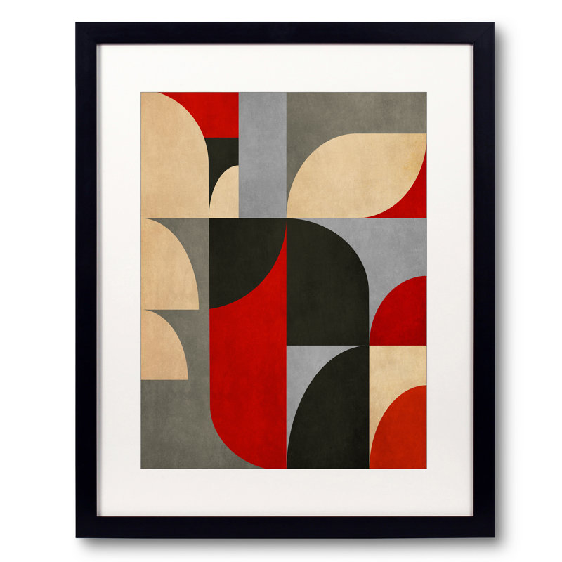 3 par Angel Estevez - Peinture, H 31,25 po x l 25,25 po, Papier avec cadre noir