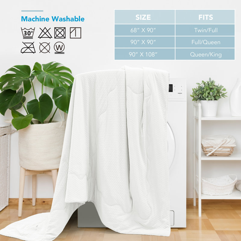 Cooling Comforter, Quick Cool Technology, Lightweight & Hypoallergenic Summer Duvet, Full, White