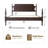 Queen Size Bed Frame, Solid Wood Platform Bed with Headboard & Footboard, Center Metal Legs, 12 Heavy-Duty Slatted, Noise Free, No Box Spring Needed, Easy Assembly, Dark Roast Oak Finish-1234471727-1234471720