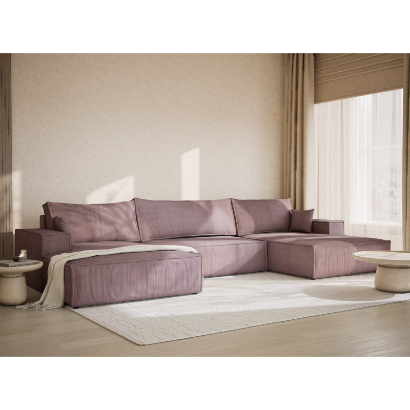 6 Seater Reclining Corner Sectional, Purple