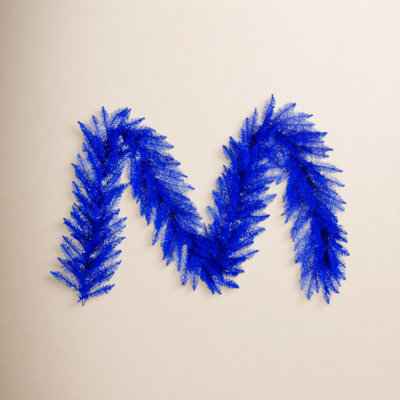 The Holiday Aisle® 9' x 14" Blue Artificial UnLit Garland with 250 PVC Tips