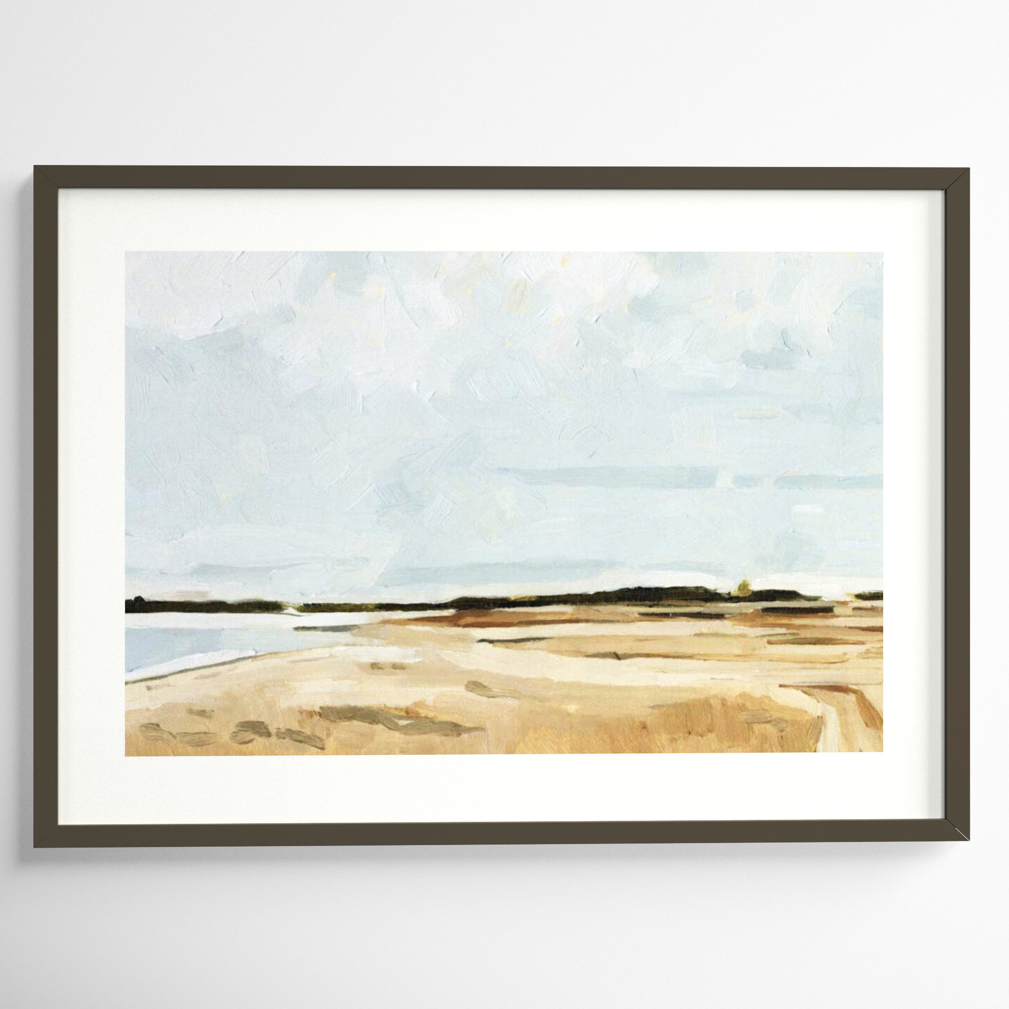 Quiet Coast I by Emma Caroline, Gray Framed Paper, 31" H x 43" W