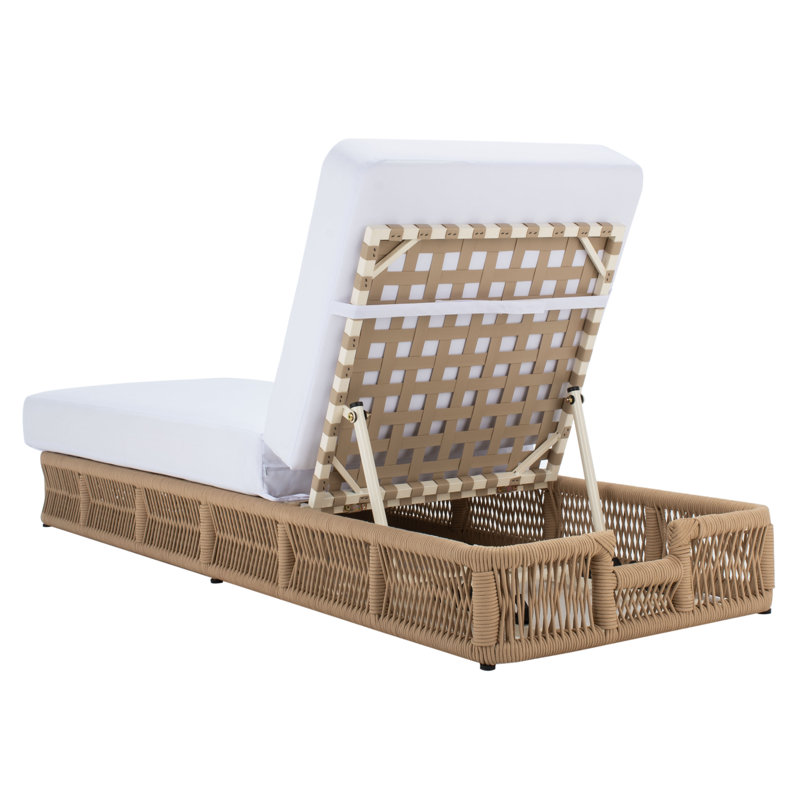 Gillian Steel and Rope Chaise Lounger, Brown