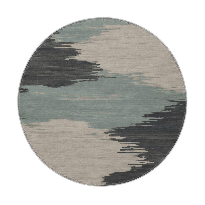 Watercolor Gray Indoor and Outdoor Area Rug, Rectangle 5' x 7'