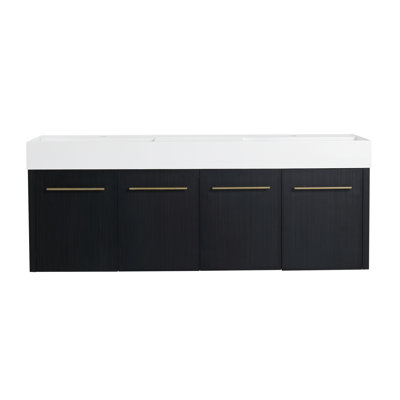 60 Inch Wall-Mounted Bathroom Vanity with Sink